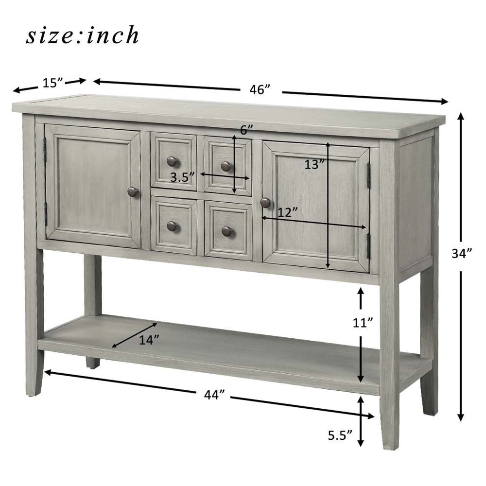 Buffet Sideboard Console Table with Bottom Shelf
