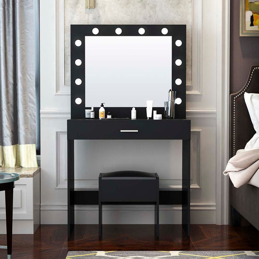Modern Design Bedroom Makeup Dressing Table with Light and Stool