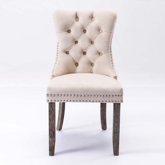 High-end Tufted Solid Wood Velvet Upholstered Dining Chair