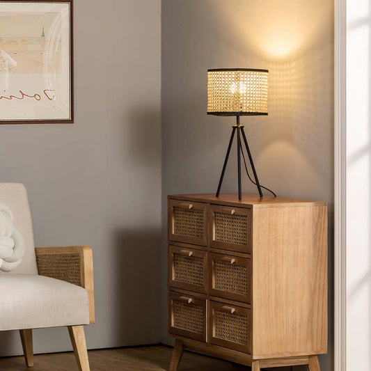 21.3" Table Lamp with In-line Switch Control and Metal Legs
