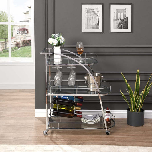 Mobile Bar Cart For Kitchen Party Dining Room and Living Room