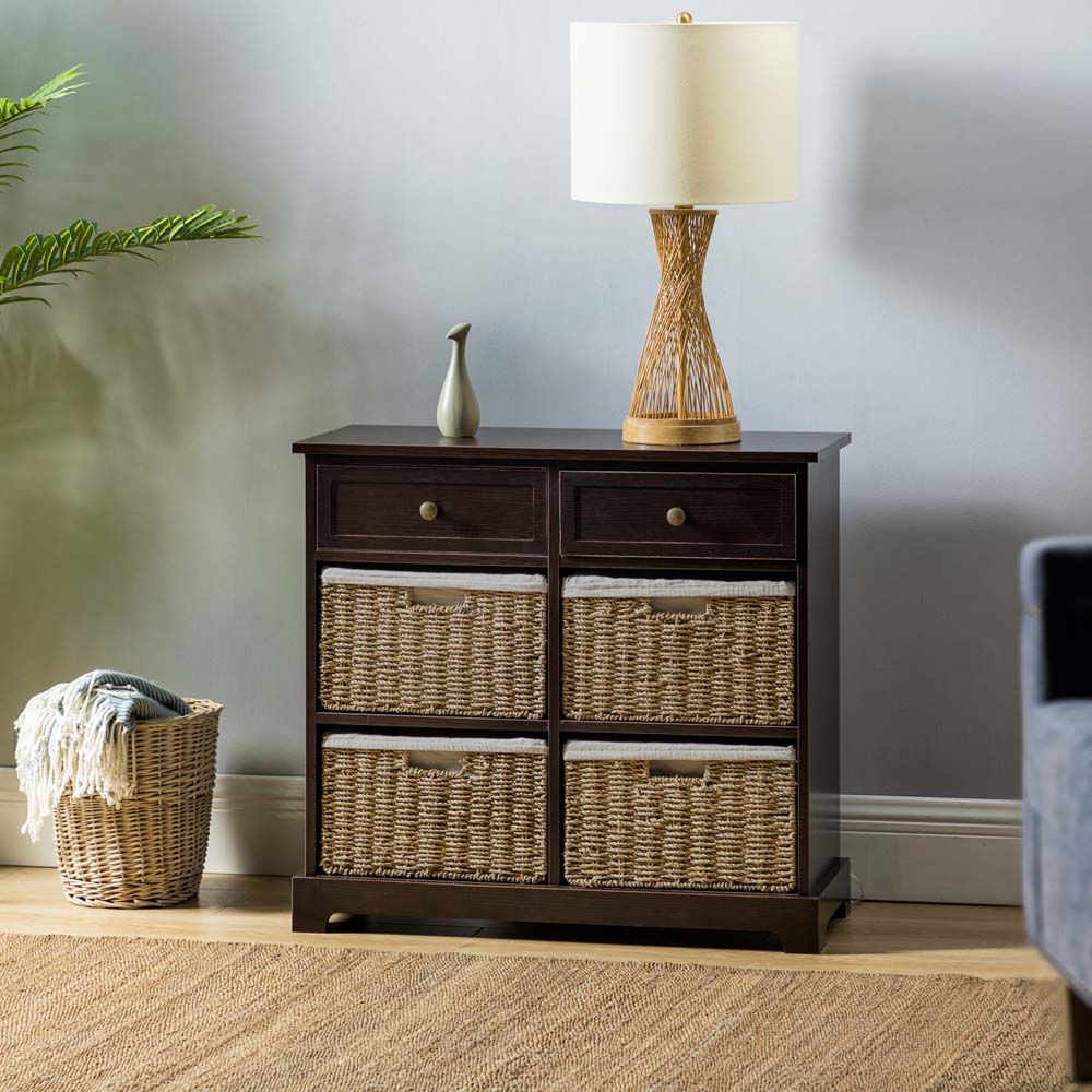6-Drawer Accent Chest with Removable Woven Baskets