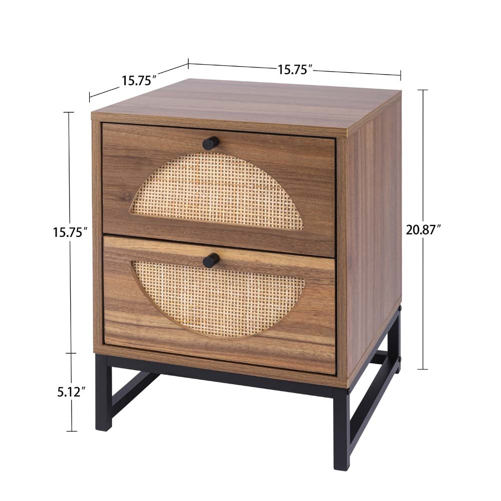 2 Drawer Nightstand Side Table
