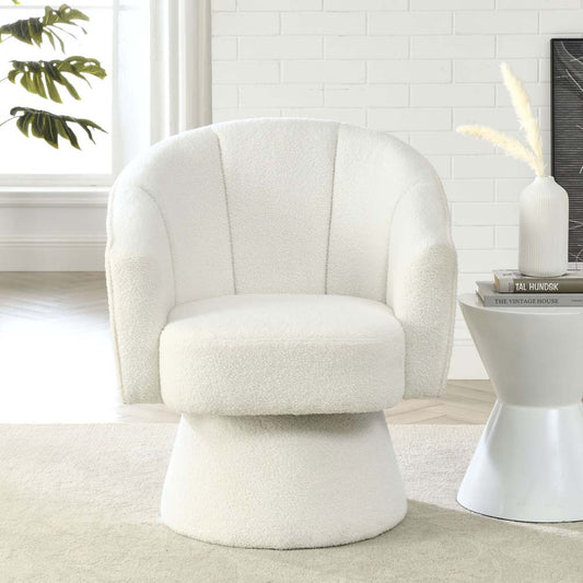 Modern Contemporary Accent Lounge Chair With Deep Channel Tufting and Base