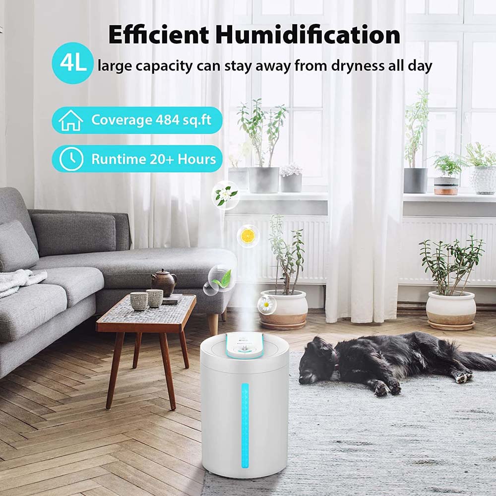 2-in-1 Tabletop Humidifier for Large Room Baby Home