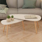 2 Pieces Solid Pinewood Coffee Table Set