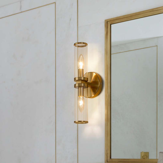 Modern Gold Bathroom Vanity Indoor Wall Sconces With Glass Shade