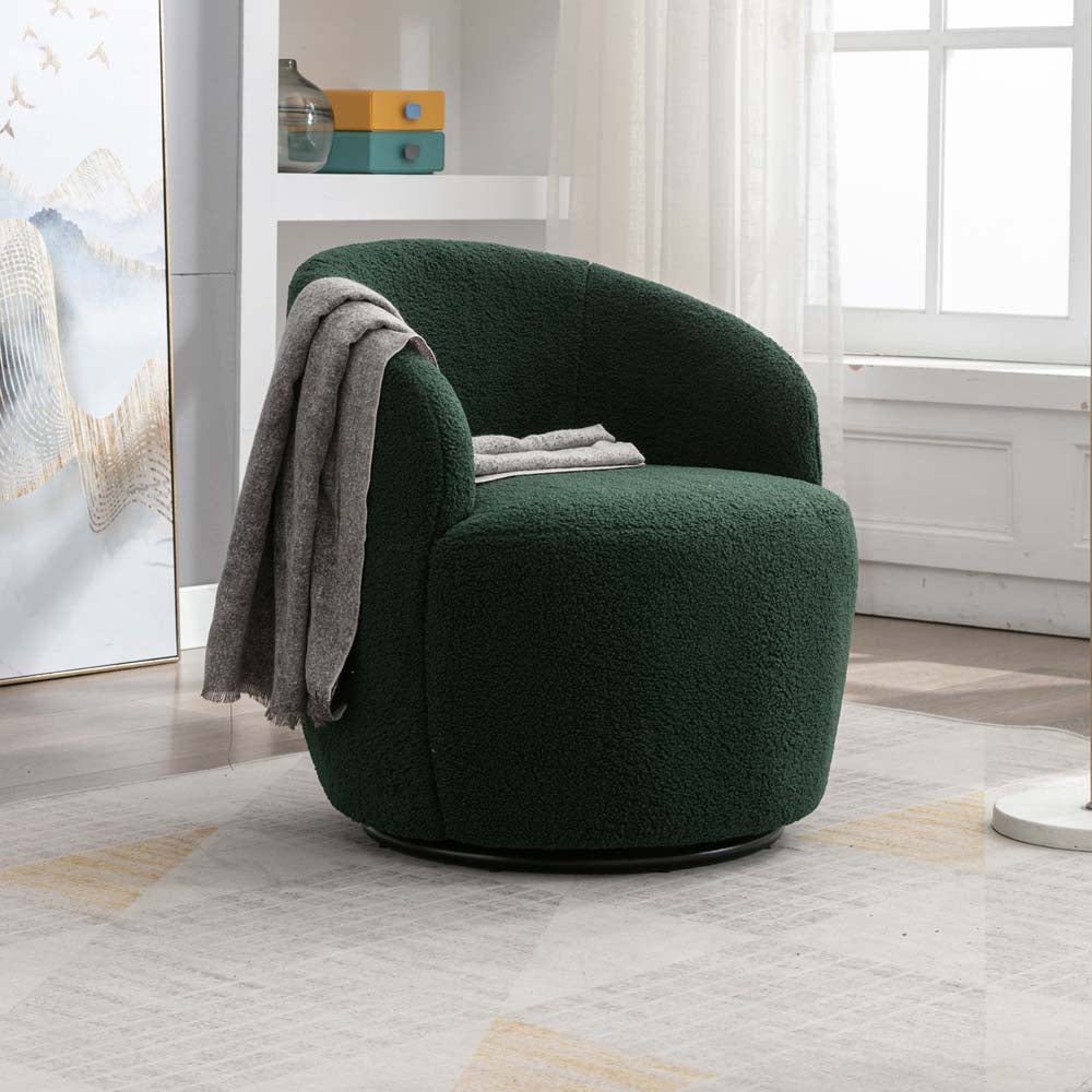 Teddy Fabric Swivel Accent Armchair