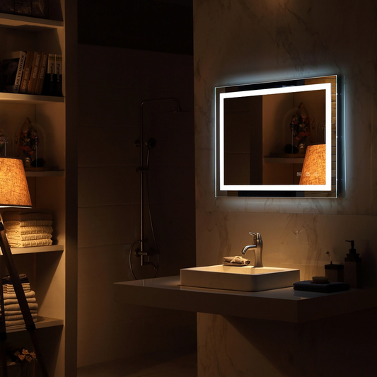 LED Lighted Bathroom Mirror Wall Mounted Vanity Mirror with Light