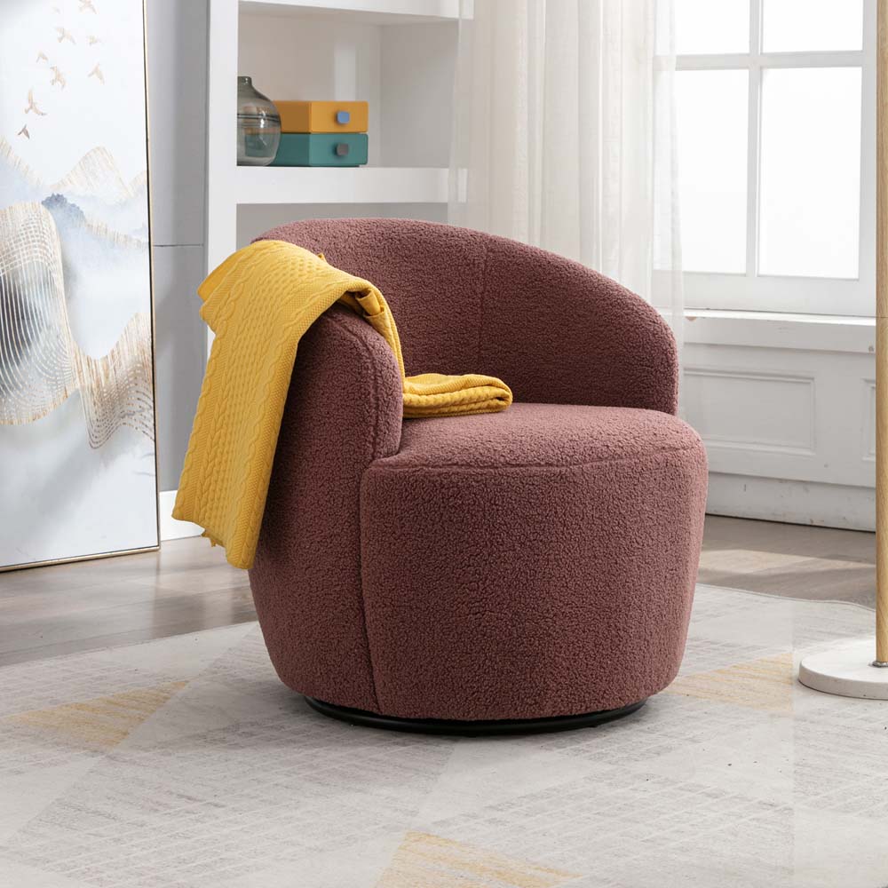 Teddy Fabric Swivel Accent Armchair