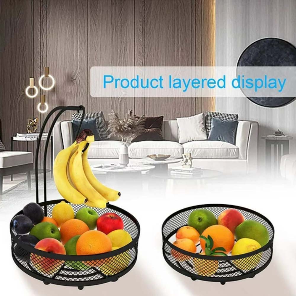 2-Tier Fruit Bowl with Banana Hanger