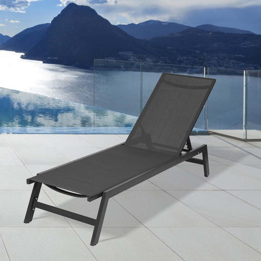 Outdoor Adjustable Aluminum Chaise Lounge Chair