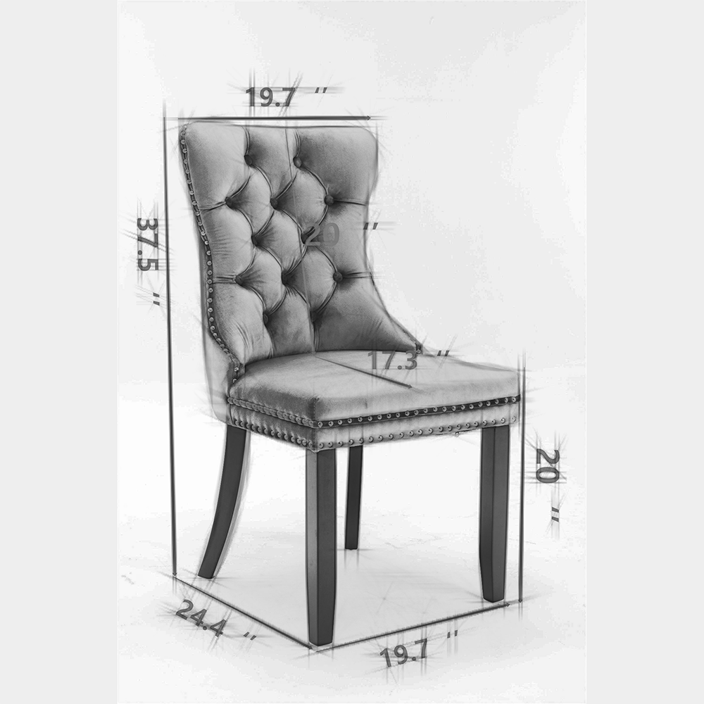 High-end Tufted Solid Wood Velvet Upholstered Dining Chair