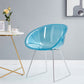 Transparent Semicircle Side Chair-2 pc per set