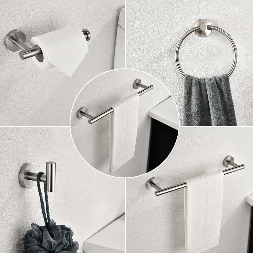 6 Piece Stainless Steel Bathroom Towel Rack Set