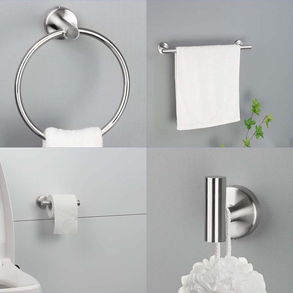 6 Piece Stainless Steel Bathroom Towel Rack Set