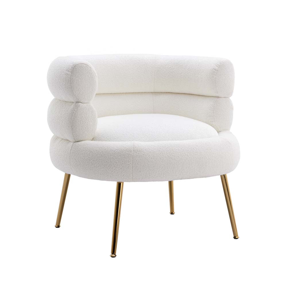 Thick Padded Vanity Accent Chair with Metal Legs