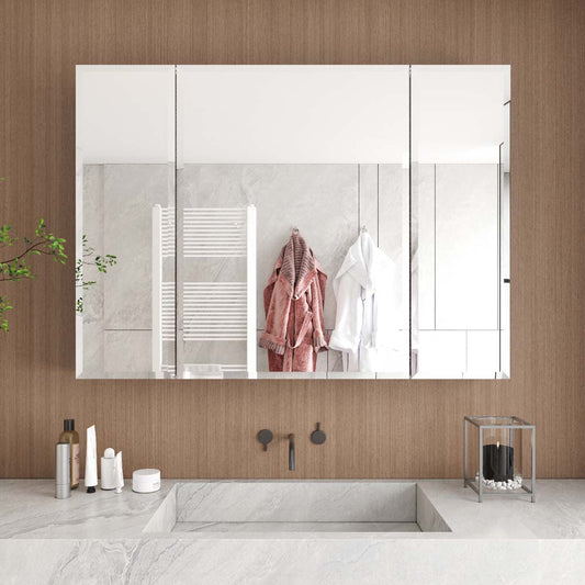 Adjustable Glass Shelves Waterproof Bathroom Medicine Cabinet