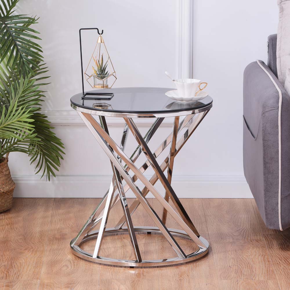 Modern Spiral Center Table Small Coffee Table End Table for Bedroom Guestroom