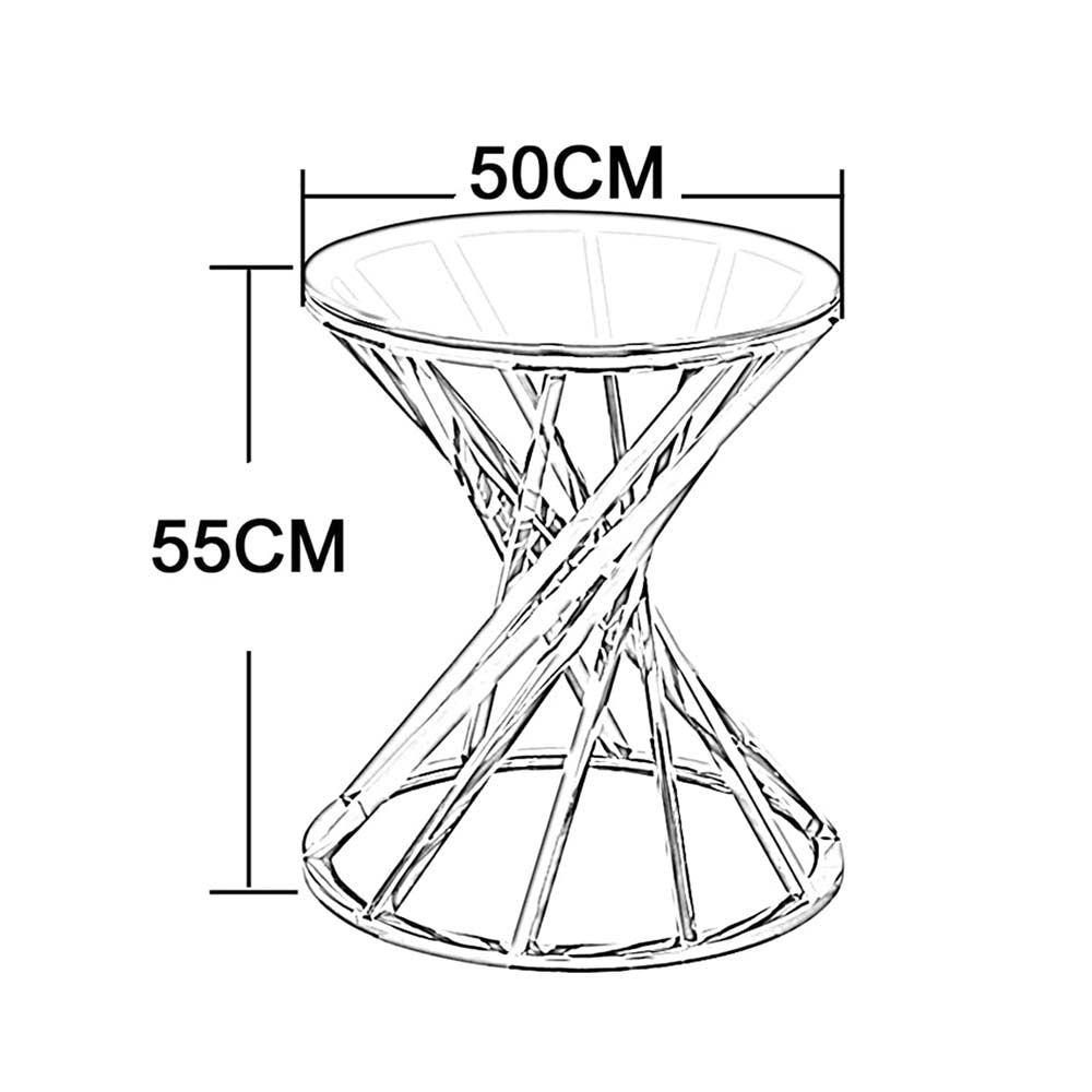 Modern Spiral Center Table Small Coffee Table End Table for Bedroom Guestroom