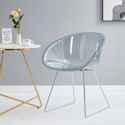 Transparent Semicircle Side Chair-2 pc per set